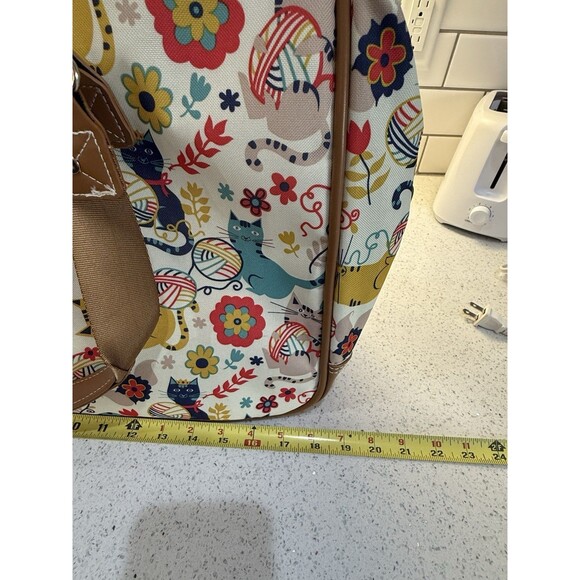 Lily Bloom Large Travel Tote Bag Cats Kitten Design Colorful 18" Luggage - Picture 9 of 16